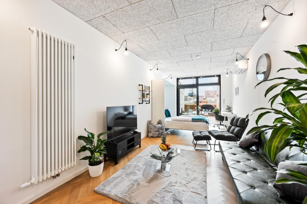 Ferienwohnung Lit Living - Luxus Loft - Box Spring - Air Con - Bbq - Panorama City Airport City Airport Mannheim Exterior foto