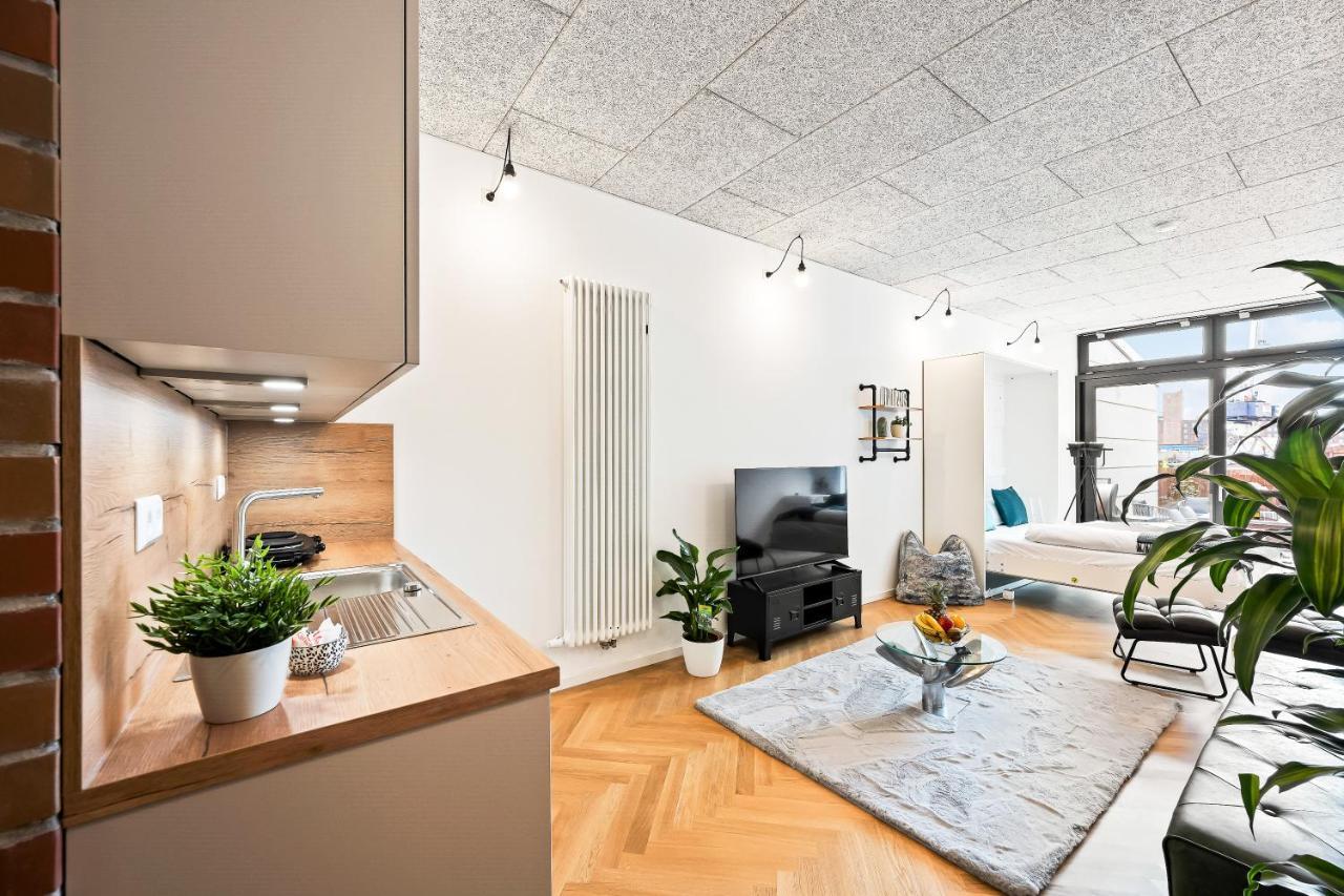 Ferienwohnung Lit Living - Luxus Loft - Box Spring - Air Con - Bbq - Panorama City Airport City Airport Mannheim Exterior foto