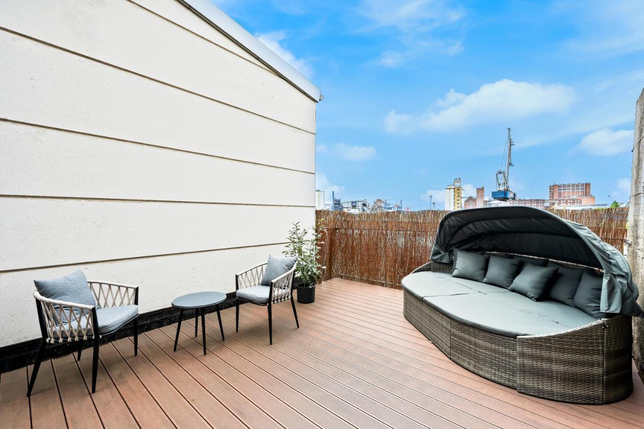 Ferienwohnung Lit Living - Luxus Loft - Box Spring - Air Con - Bbq - Panorama City Airport City Airport Mannheim Exterior foto